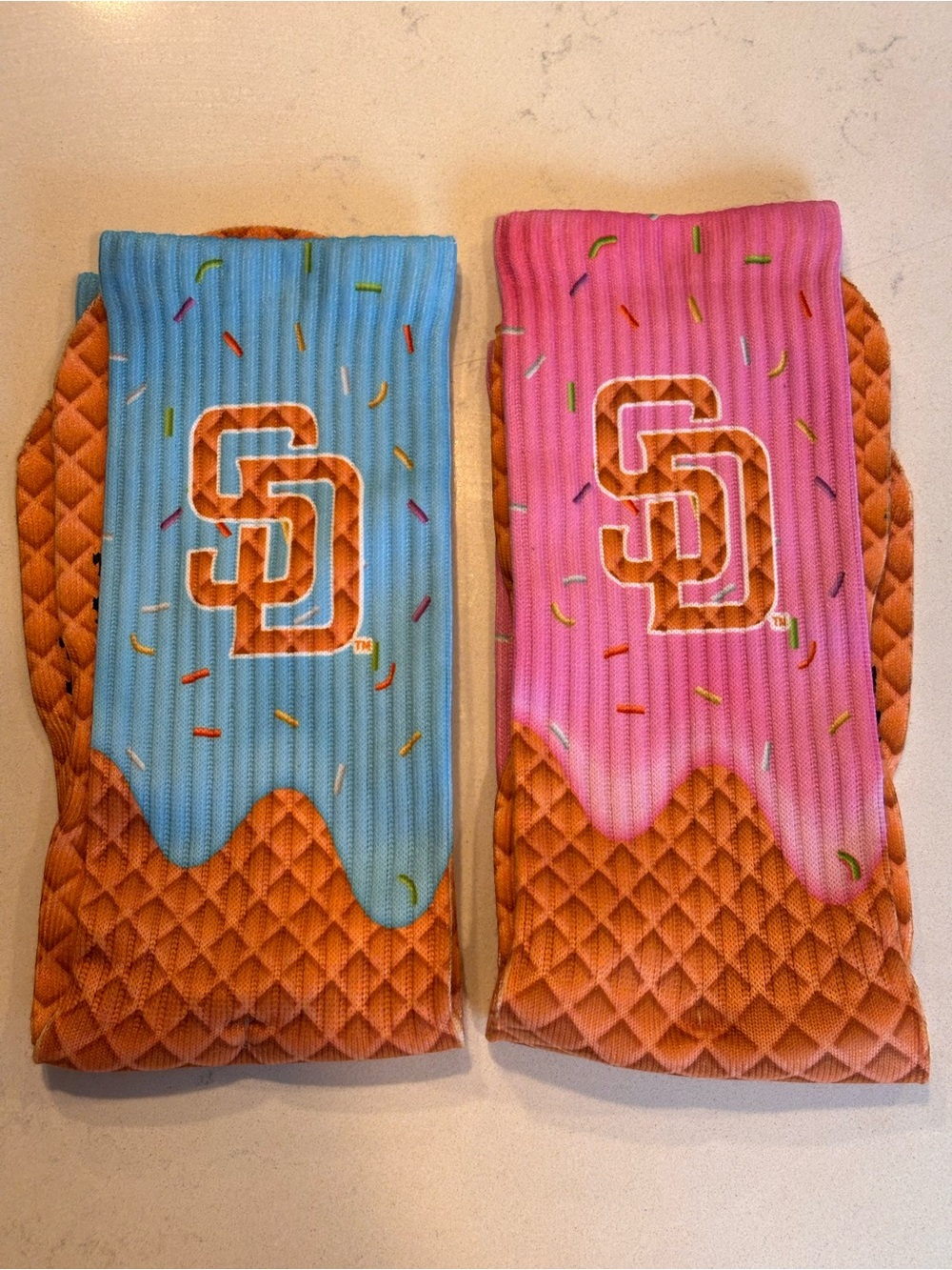 Unisex San Diego Padres Ice Cream Drip 2-Pack Lifestyle Crew Socks Set Sz. Large